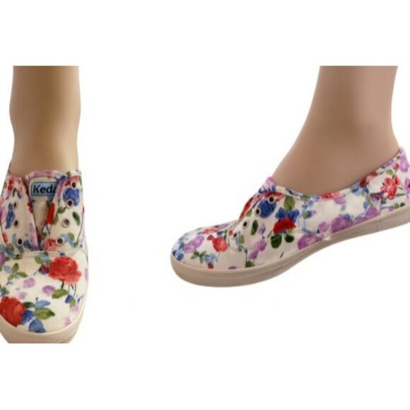 Keds Size 7  Floral Slip-On Canvas White Multicolor Casual Sneaker Shoes - Picture 5 of 12